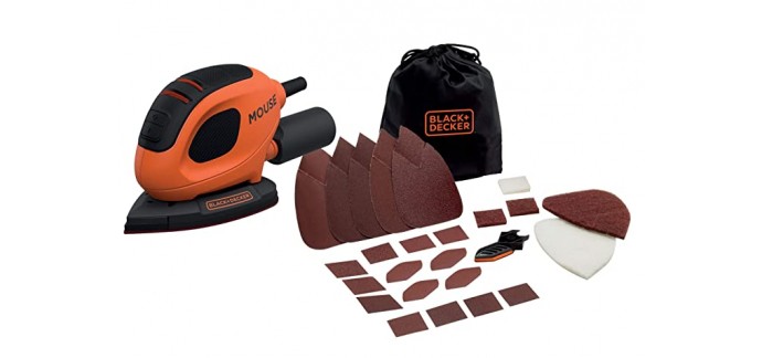 Amazon: Ponceuse de détail Black+Decker BEW230BC-QS Mouse filaire + 15 abrasifs à 29,25€