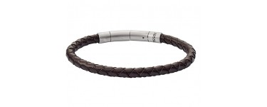 Amazon: Bracelet Fossil tressé en cuir pour homme - JF03187040 à 22€