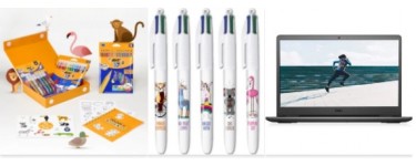 Kinder: 1 ordinateur portable Dell + des coffrets de stylos BIC + 25 kits de coloriage à gagner