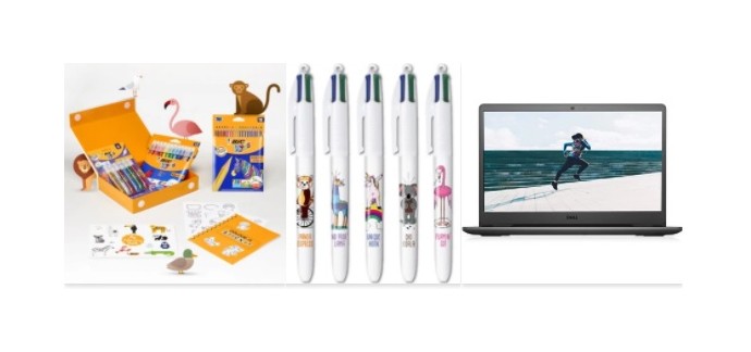 Kinder: 1 ordinateur portable Dell + des coffrets de stylos BIC + 25 kits de coloriage à gagner