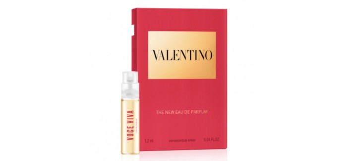 Valentino Beauty: 1 échantillon gratuit de l'eau de parfum VOCE VIVA
