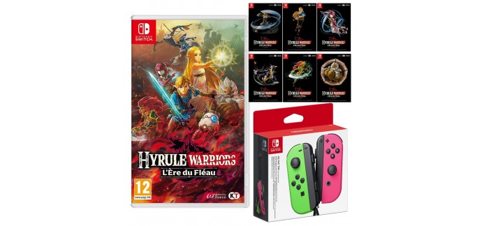 Auchan: Jeu Hyrule Warriors sur Nintendo Switch + Manette Joy-Con Vert et Rose + Set cartes postales à 