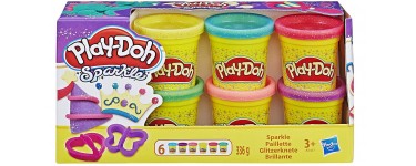 Amazon: 6 pots de pâte à modeler Play-Doh à Paillettes à 5,81€