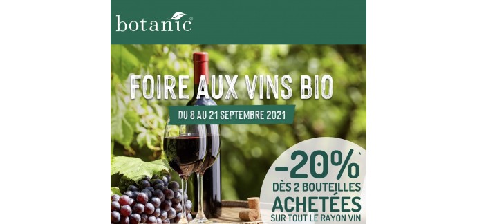 Botanic: -20% dès 2 bouteilles de vins bios achetées