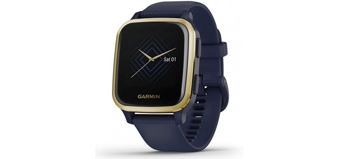 Amazon: Montre GPS de sport connectée Garmin Venu Sq (Fonction musique intégrée, Bleu/Or) à 150,02€