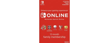 Eneba: Abonnement de 12 Mois au Nintendo Switch Online Familial (dématérialisé) à 24,90€