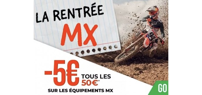 Speedway: 5€ de remise tous les 50€ d'achats sur tous les casques, équipements & accessoires de Moto Cross