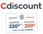 Cdiscount: Carte cadeau Cdiscount d'une valeur de 250€ au prix de 220€