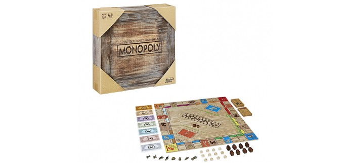 Amazon: Jeu de société Monopoly Edition Rustique en bois à 32,99€