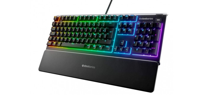 Amazon: Clavier Gaming Steelseries Apex 3 (RVB, repose-mains, Azerty) à 59,99€
