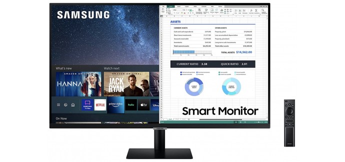 Amazon: Ecran PC Samsung Smart Monitor M5 27'', 1920 x 1080, HDR10 à 139€ (dont 50€ via ODR)