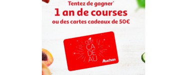 Auchan: 5 x 1 an de courses, 500 x 1 carte cadeaux Auchan de 50€ à gagner
