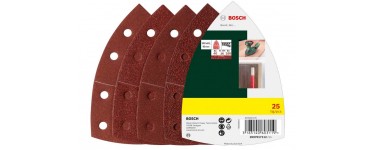 Amazon: Jeu de 25 disques abrasifs Bosch (grain 40/80/120/180, 11 trous) à 19,98€