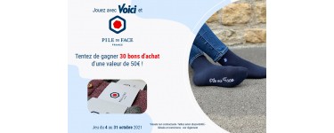 Voici: 30 bons d'achat Pile ou Face à gagner