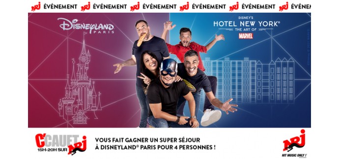 NRJ:  1 séjour pour 4 personnes à Disneyland Paris pour l'émission de Cauet le 15 octobre à gagner