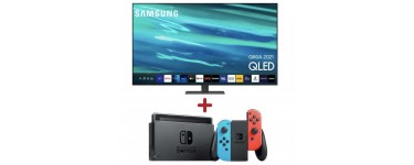 Cdiscount: Smart TV Samsung QLED Q80A 55'' (138cm) + Console Nintendo Switch Néon à 999€