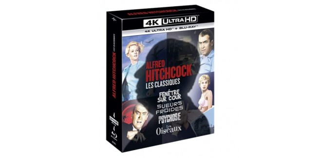 Amazon: Coffret 4K Ultra HD + Blu-Ray Alfred Hitchcock, Les Classiques à 30€