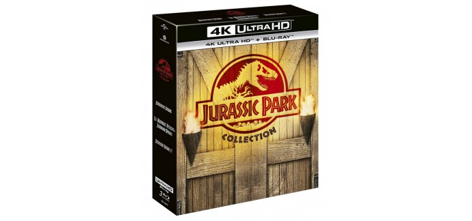 Amazon: Coffret Blu-Ray + 4K Ultra HD Jurassic Park Collection à 19,99€