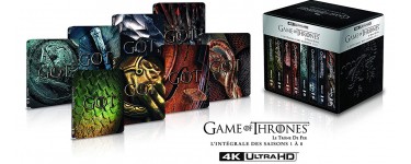 Amazon: Coffret Blu-Ray 4K UHD Game of Thrones - L'intégrale des Saisons 1 à 8 (avec SteelBook) à 114,99€