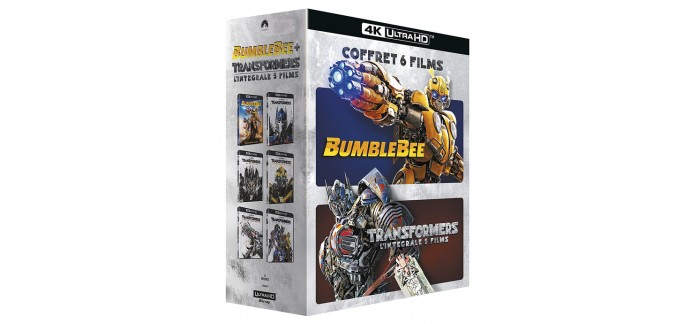 Amazon: Coffret 6 films Transformers Intégrale en 4K Ultra HD à 46,99€