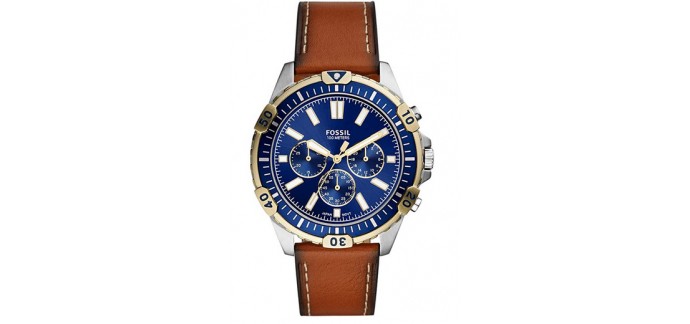 Amazon: Montre chronographe Fossil FS5625 avec bracelet en cuir à 97,99€