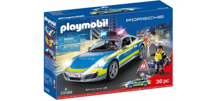 Amazon: Playmobil Porsche 911 Carrera 4S Police - 70066 à 20,71€