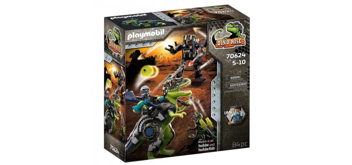 Amazon:  Playmobil Dino Rise Tyrannosaure et Robot Géant - 70624 à 27,50€