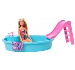 Amazon: Coffret Barbie Mobilier - Poupée blonde en maillot de bain et sa piscine (GHL91) à 9,95€