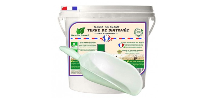 Amazon: Terre de Diatomée Blanche Alimentaire NaturEco France - 5kg à 29,99€