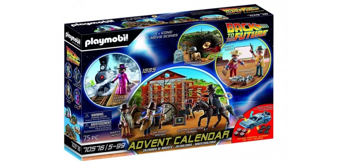 Amazon:  Calendrier de l'Avent Playmobil Back to the Future Part III - 70576 à 21,05€