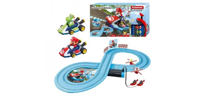 Amazon: Circuit de course électrique Carrera FIRST Nintendo Mario Kart avec voitures miniatures à 24,90€