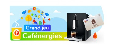 Total: 1 machine à café Jura avec broyeur à grain, 10 cartes "Comptoir des Arômes" de 50€ à gagner