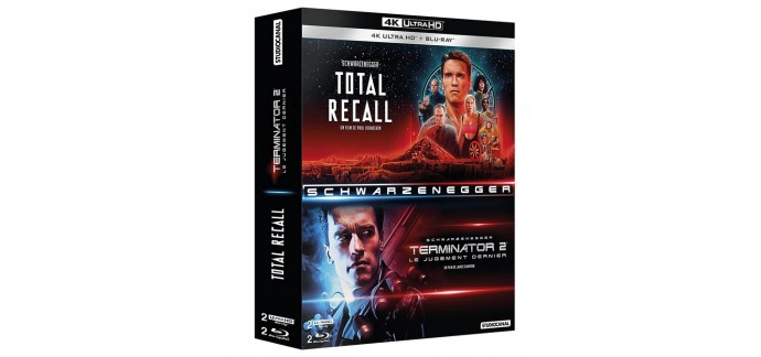 Amazon:  Terminator 2 + Total Recall en 4K Ultra HD à 24,43€