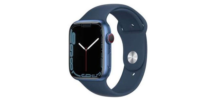 Rakuten: Apple Watch Series 7 (GPS + Cellular) - Boitier 45 mm Aluminium Bleu avec Bracelet Sport Bleu à 499€