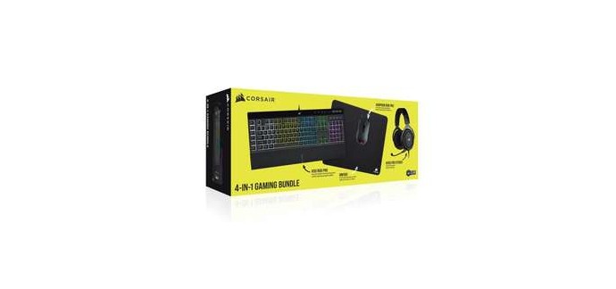 Fnac: Pack Gaming Corsair Clavier K55 RGB  + Souris Harpoon RGB Pro + Casque HS50 Pro + Tapis de souris 