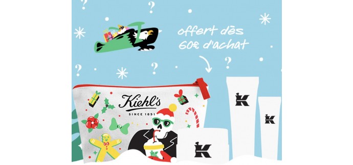 Kiehl's: Une trousse mystère + 3 tailles week-end offerte dès 60€ d'achat