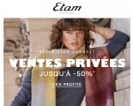 Etam: Jusqu'à 50% de réduction pendant les Ventes Privées