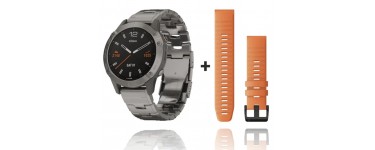 Ocarat: Montre connectée Fenix 6 Pro Sapphire Titane grise + bracelet orange à 599€