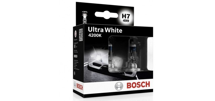 Amazon: Lampes de phare Bosch H7 Ultra White 4200K à 12,07€
