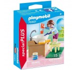 Amazon: Playmobil Enfant avec lavabo - 70301 à 1,79€