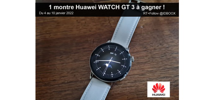 IDBOOX: 1 montre connectée Huawei Watch GT 3 à gagner