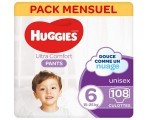 Amazon: Culottes absorbantes bébé Huggies Ultra Comfort Pants, Taille 6 (15-25 kg) x108 à 31,12€