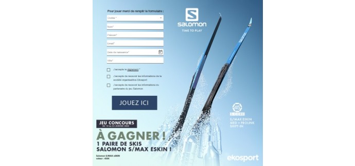 Ekosport: 1 paire de skis Salomon à gagner