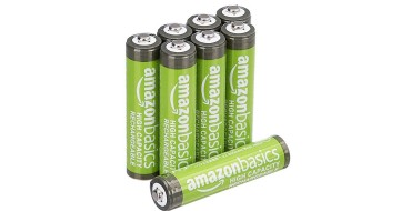 Amazon: Lot de 8 piles rechargeables AAA Amazon Basics haute capacité - Pré-chargées à 7,68€