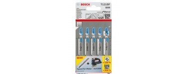 Amazon: Lot de 5 Lames de scie sauteuse Bosch T 121 BF Speed for Metal à 12,18€