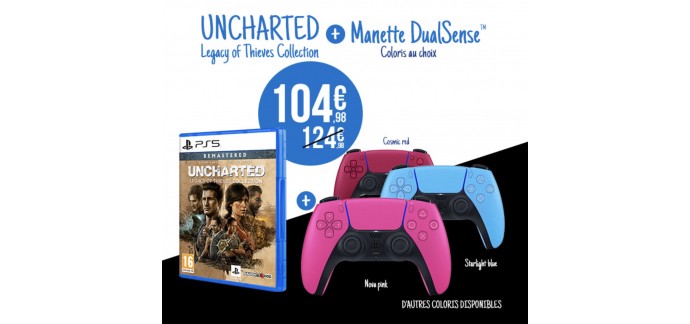 Micromania: Jeu Uncharted Legacy of Thieves Collection + 1 manette PS5 DualSense pour 104,98€