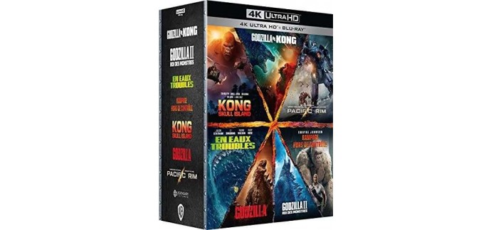 Amazon: Coffret Blu-ray + 4K Ultra HD 7 films (Godzilla, Kong, Rampage, Pacific Rime...) à 57,99€