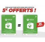 Micromania: 5€ offerts pour l'achat d'une carte cadeau Xbox Live de 50€