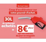 Auchan: 8€ offerts dès 50€ d'achat en magasin pour tout plein de carburant de minimum 30L