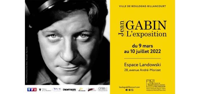 TF1: 5 lots de 2 invitations pour l'exposition "Jean Gabin" à Boulogne-Billancourt à gagner